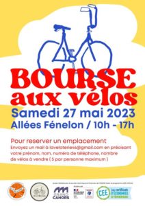 Bourse aux vélos et Vélorution le 27 et 28 mai