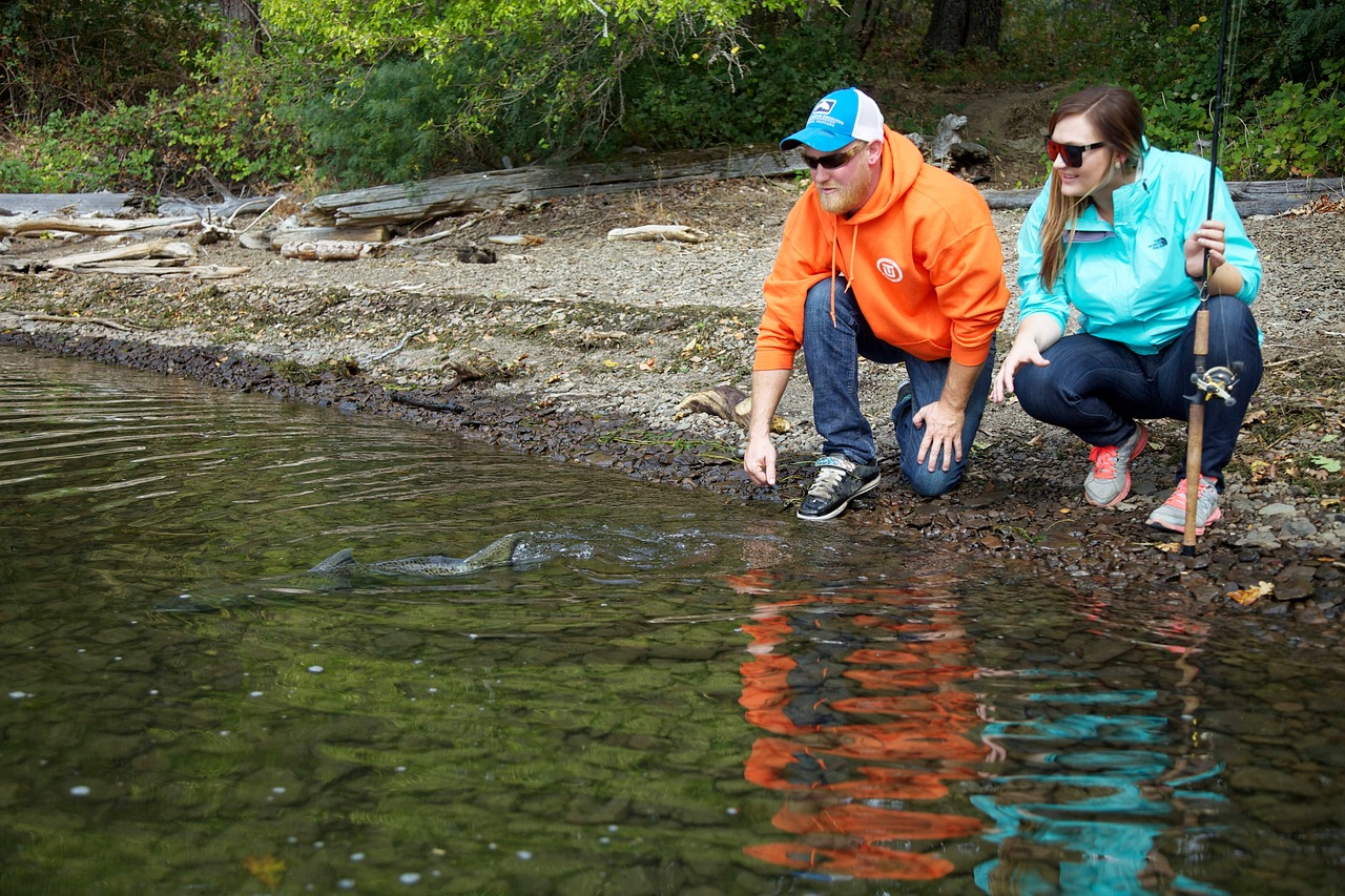 anglers, man, woman